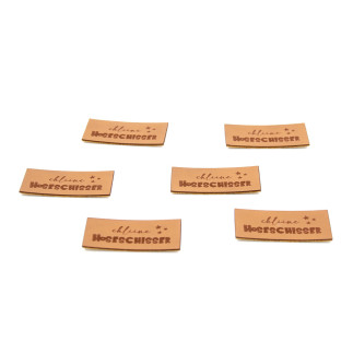 Faux leather label - Urmeli - small pants keeper brown