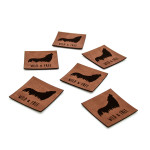 synthetic leather label XL - Urmeli - Wolf Wild & Free dark brown