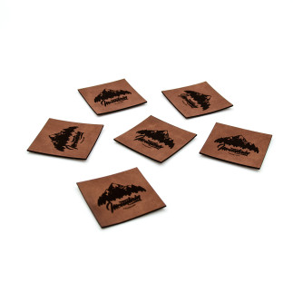 Faux leather label XL - Urmeli - Mountain adventure dark brown