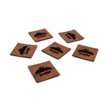 synthetic leather label XL - Urmeli - Mountain adventure dark brown