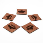 synthetic leather label XL - Urmeli - Mountain adventure dark brown