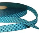 Woven ribbon - Retro check teal