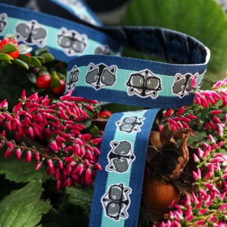 Ruban tissé - Cool Claus bleu turquoise