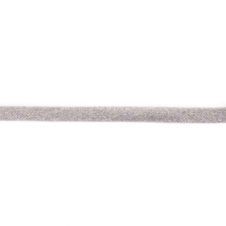 Cordon plat en coton 17 mm gris clair chiné