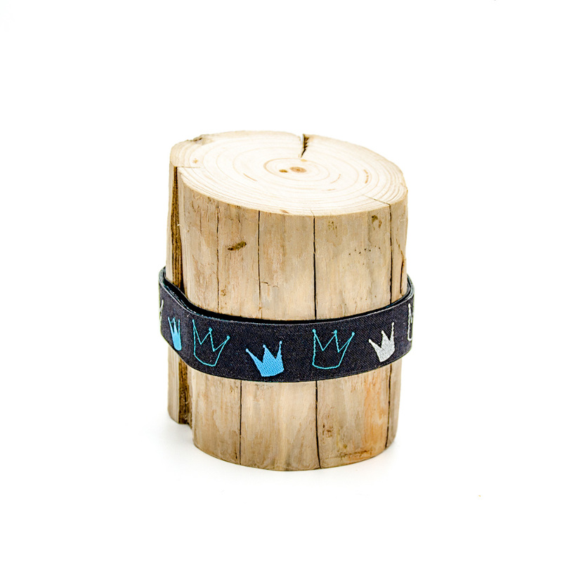 Woven ribbon - Chröndli twisted turquoise with glitter