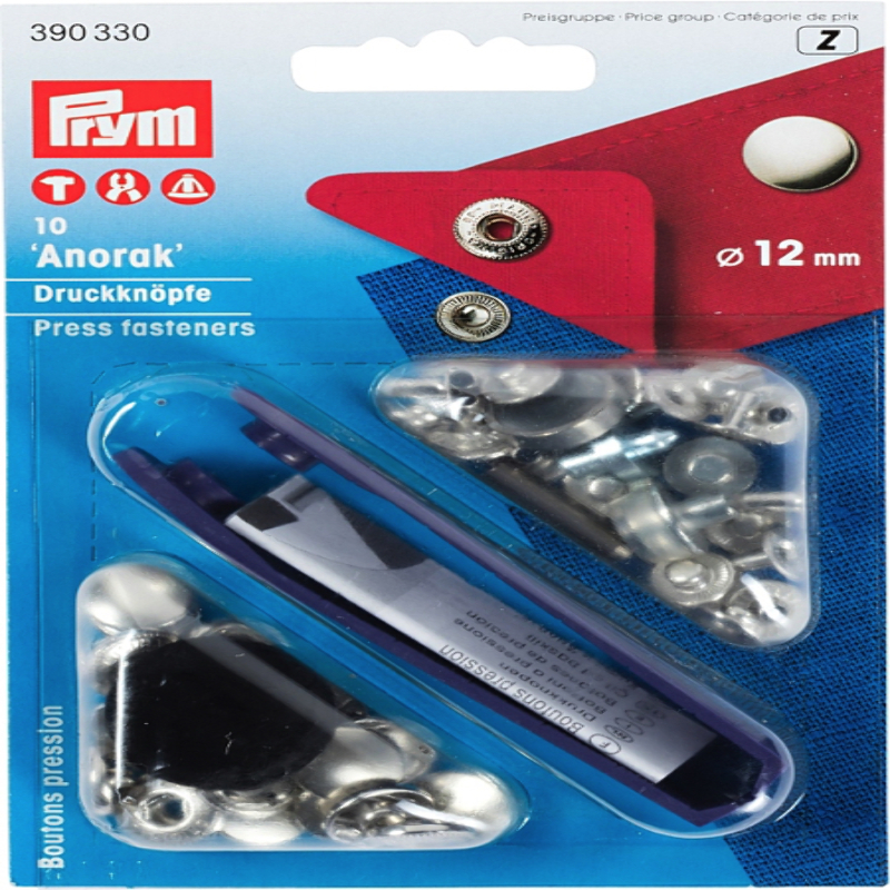 Prym Anorak Druckknopf 12mm silber (330)