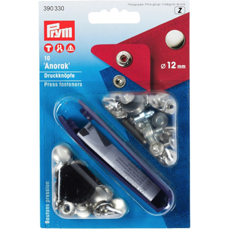 Bouton pression Prym Anorak 12 mm argent (330)