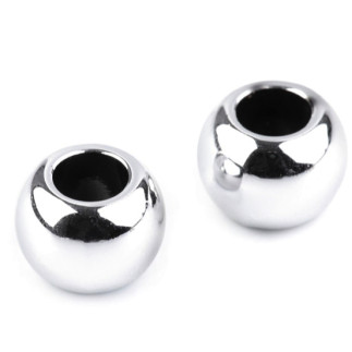Metallic Grosslochperlen 11 x 15 mm - silver 1 piece.