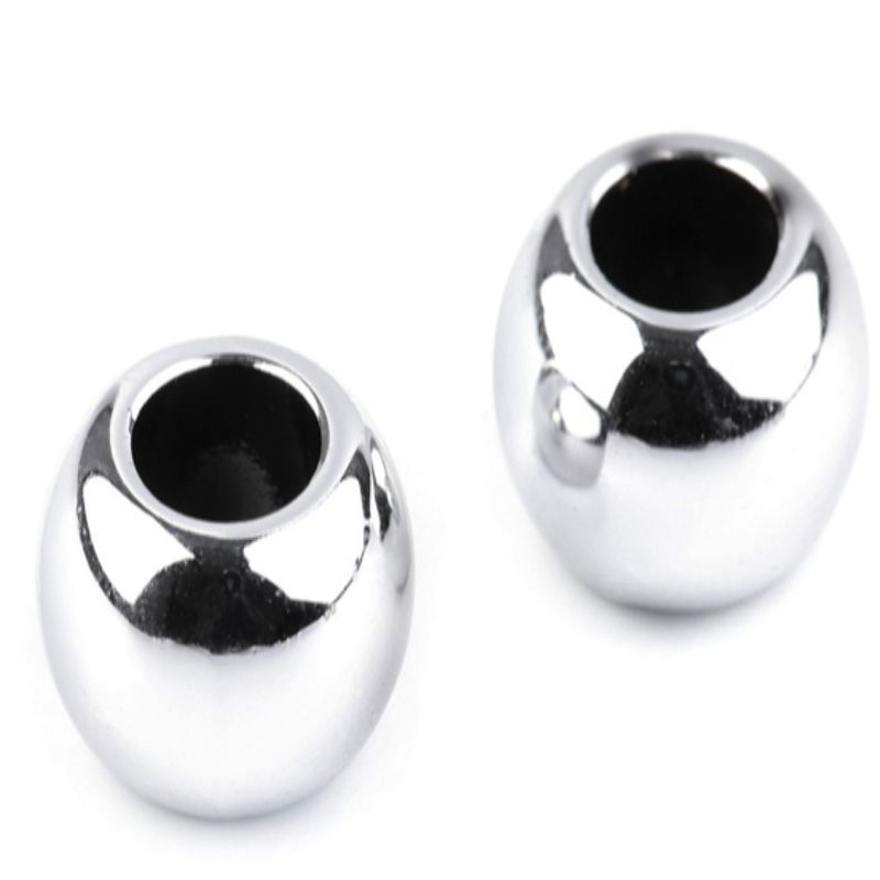 Perles de verre métalliques 11 x 15 mm - argent 1 pièce.