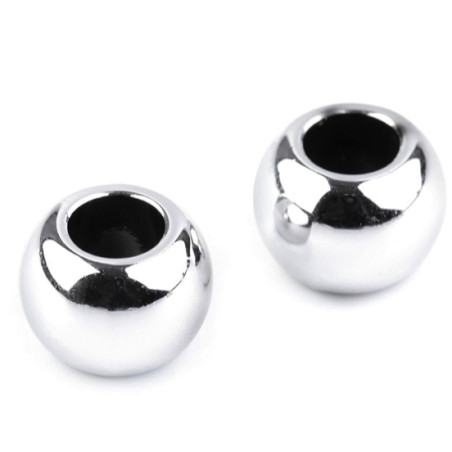 Metallic Grosslochperlen 11 x 15 mm - silver 1 piece.