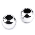 Large hole beads metallic 11 x 15 mm - silver 1 piece.