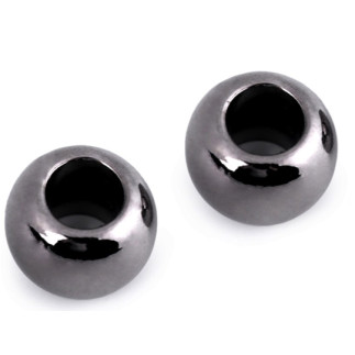 Metallic grosslochperlen 11 x 15 mm - gunmetal 1 piece.