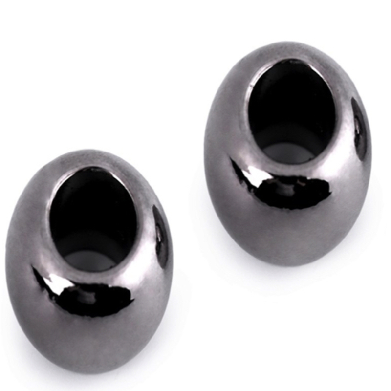 Perles de verre métalliques 11 x 15 mm - bronze 1 pièce.