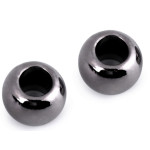 Big hole pearls metallic 11 x 15 mm - gunmetall 1 Pcs