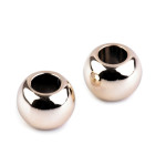 Perles à gros trous métalliques 11 x 15 mm - or rose 1 pièce.