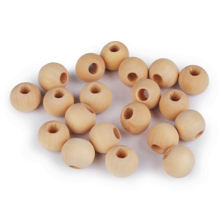 Wooden large-hole beads 15mm - natural with varnish - 1 pc.