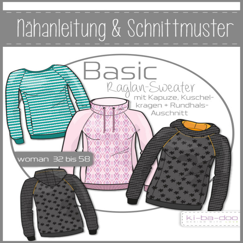 Ki-Ba-Doo Basic Raglan sweatshirt for women