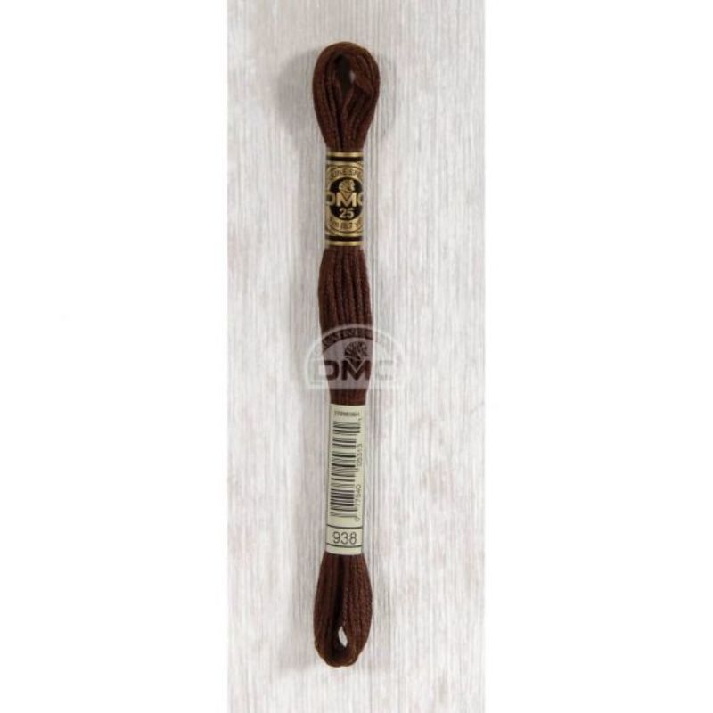 Embroidery thread - DMC Mouliné - 0938 dark brown