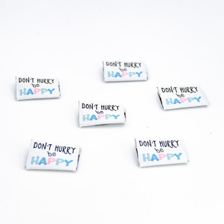 Woven Label - Urmelis Stoffwelt - Don't hurry be happy weiss