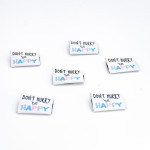 Woven Label - Urmelis Stoffwelt - Don't hurry be happy weiss