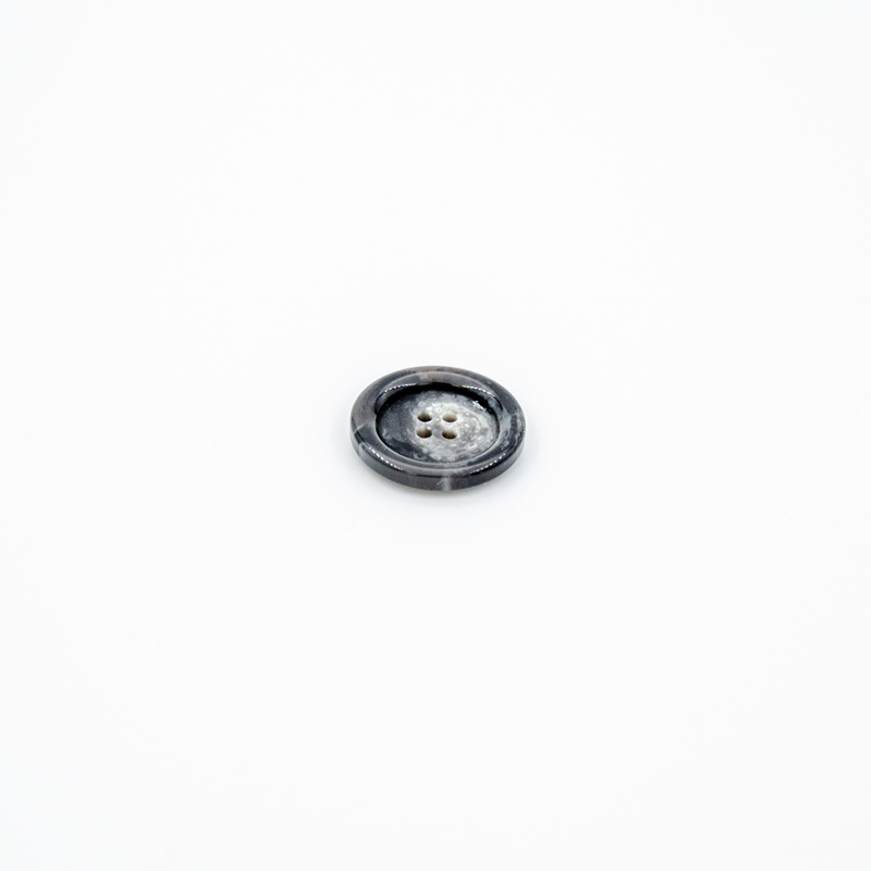 Jacket button - 28mm black melange (b)