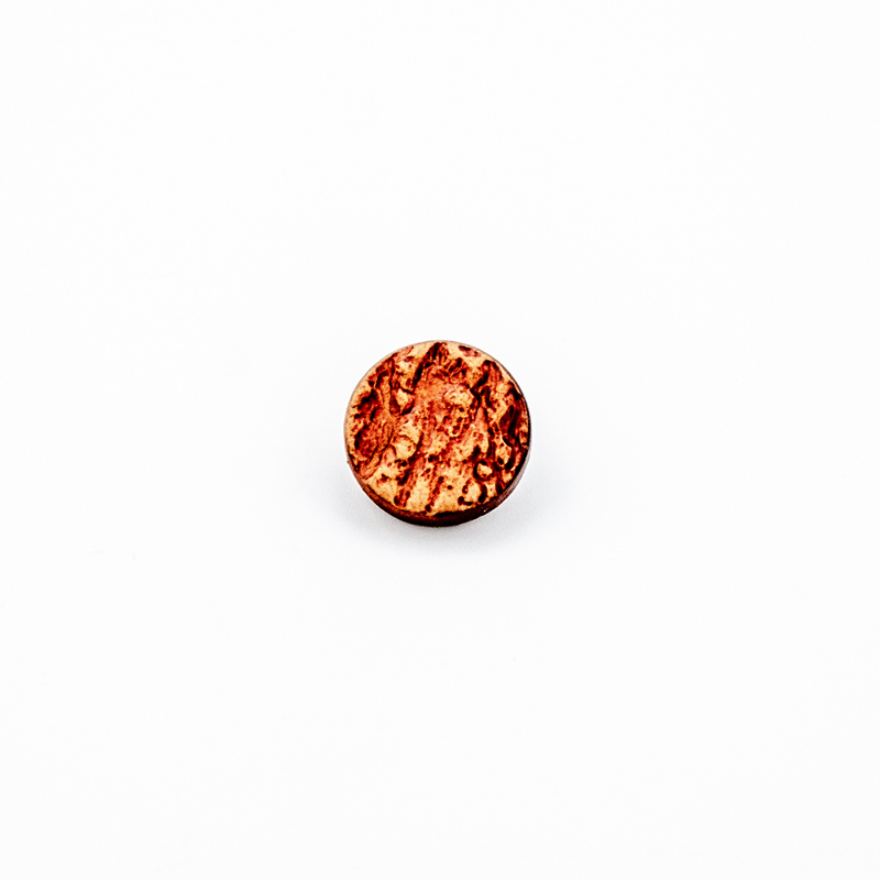 Bouton à tige - structure bois marron 27 mm (b)
