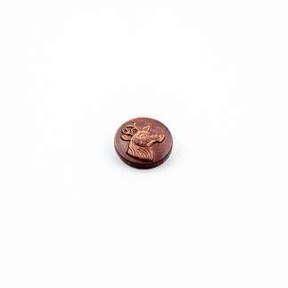Shank button - deer leather brown 25mm (b)