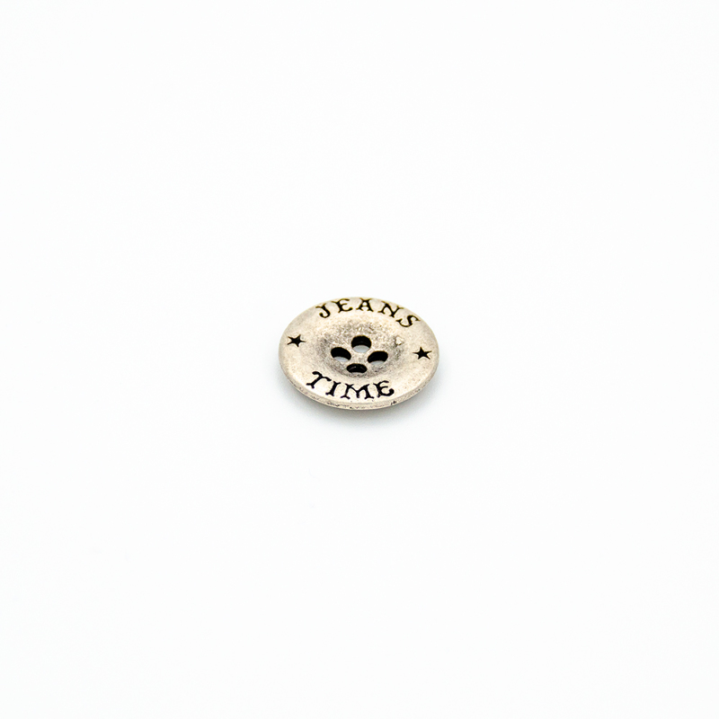 Pince à épiler en métal 4 trous argent vieilli Jeans Time 20 mm (b)