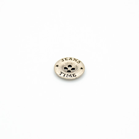 Pince à épiler en métal 4 trous argent vieilli Jeans Time 20 mm (b)
