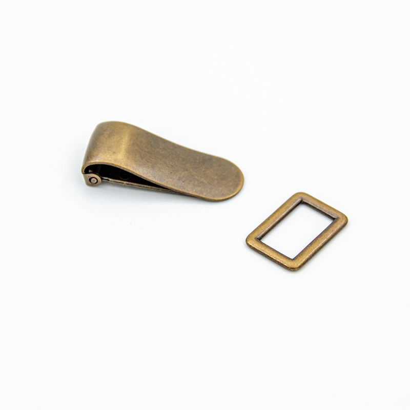 Clamp closure with pull-through 18mm - antique brass Clamp closure with pull-through 18mm - antique brass