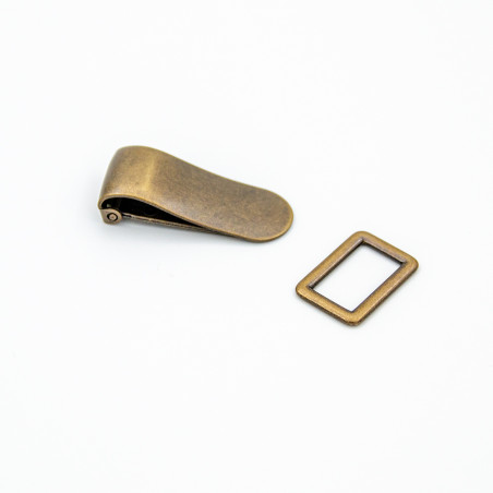 Clamp closure with pull-through 18mm - antique brass