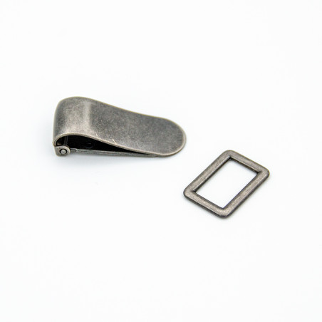Clamp clasp with pull-through 18mm - antique silver