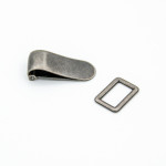 Clamp clasp with pull-through 18mm - antique silver