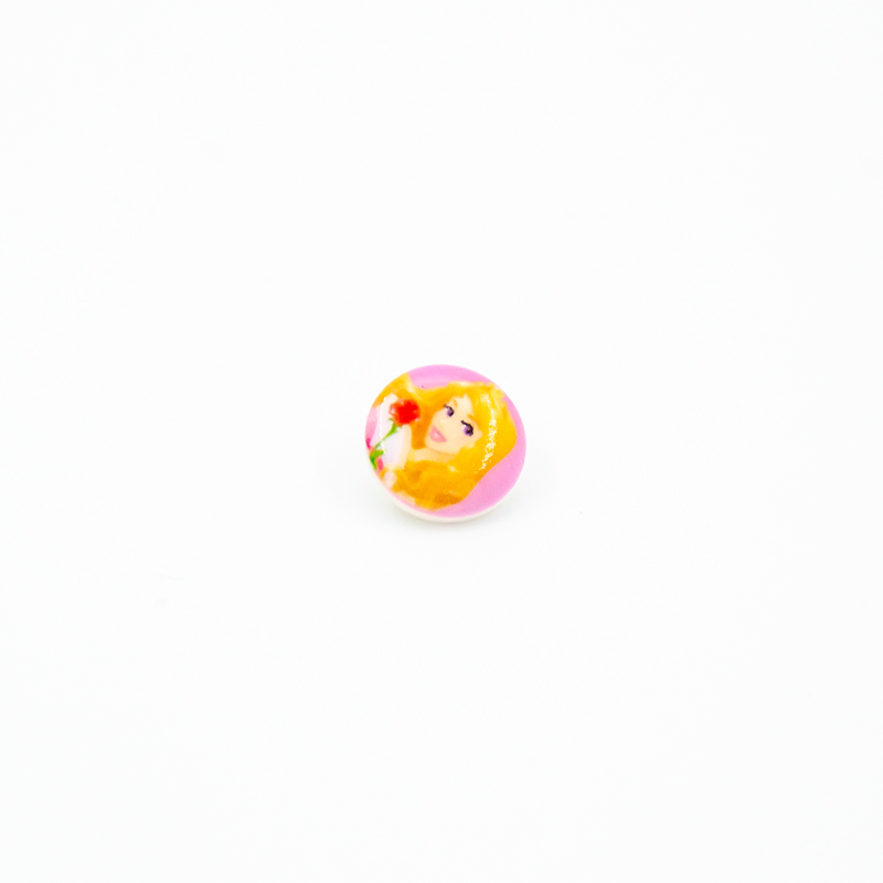 Shank button - Disney Rapunzel pink 15mm