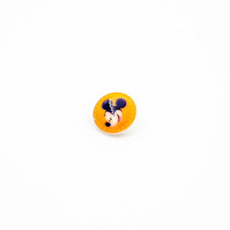 Buttonhole Button - Disney Mickey Orange 15mm