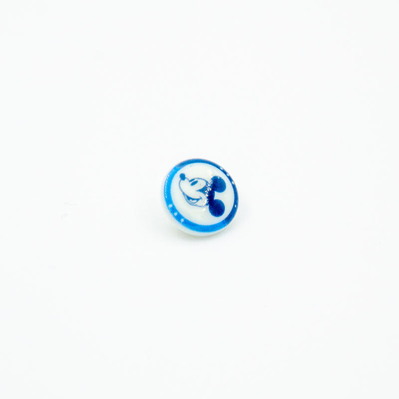 Eyelet button - Disney  Mickey blue / white 15mm