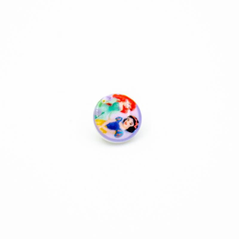 Bouton à tige - Princesses Disney lilas 15 mm