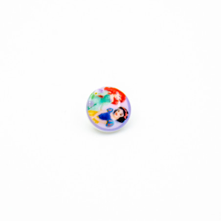 Bouton à tige - Princesses Disney lilas 15 mm