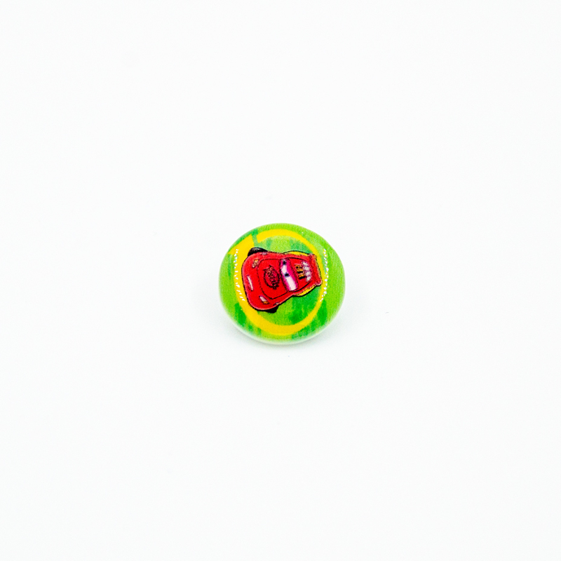 Shank button - Disney Cars green 17mm