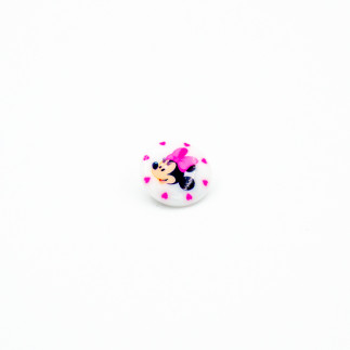 Buttonhole Button - Disney Minnie White 17mm