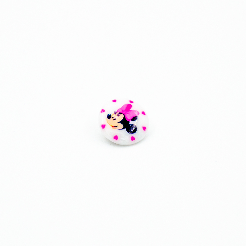 Shank button - Disney Minnie white 17mm