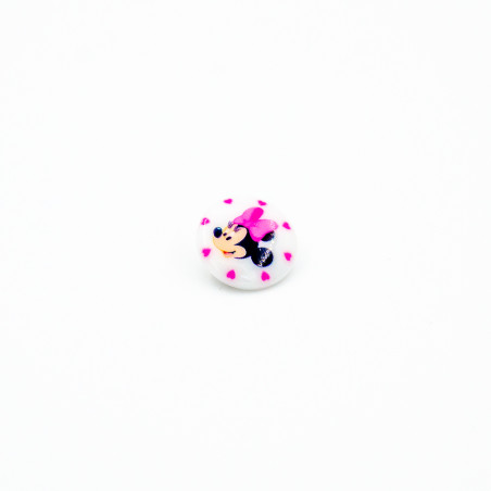 Buttonhole Button - Disney Minnie White 17mm
