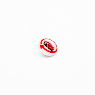 Buttonhole button - Disney Cars white 17mm