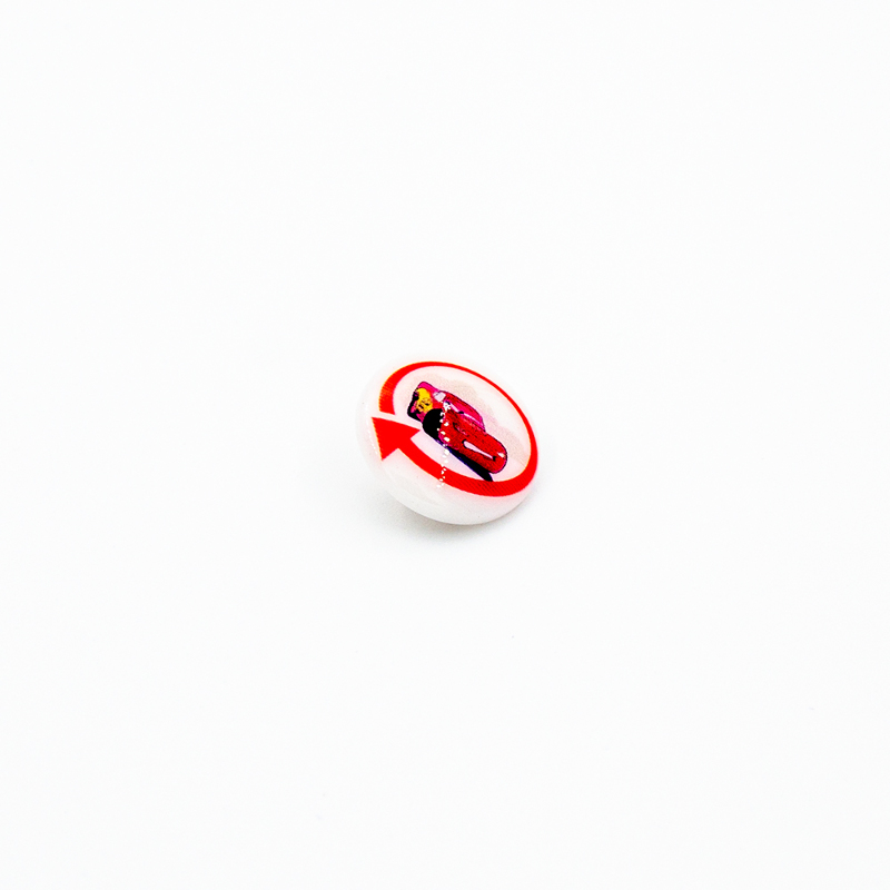 Bouton poussoir - Disney Cars blanc 17 mm