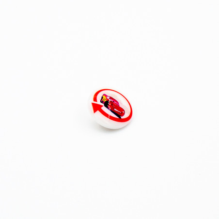 Buttonhole button - Disney Cars white 17mm