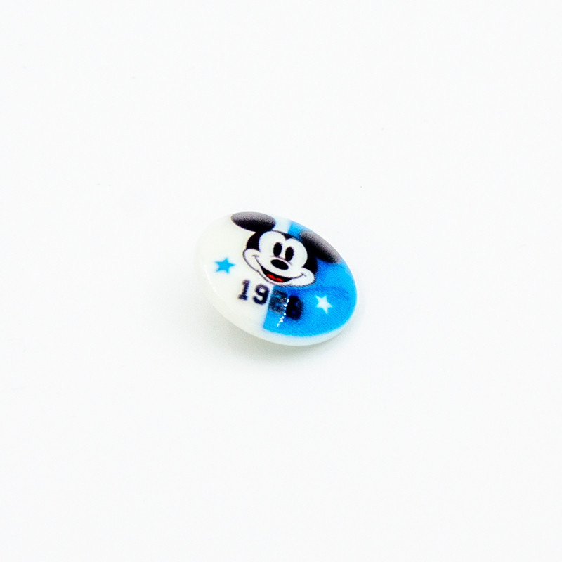 Bouton à œillet - Disney Mickey bleu / blanc 20 mm