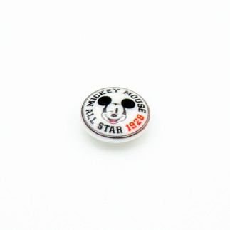 Buttonhole Button - Disney Mickey White 20mm
