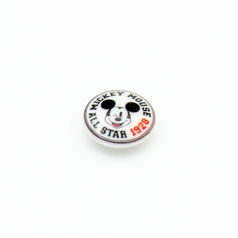 Bouton poussoir - Disney Mickey blanc 20 mm
