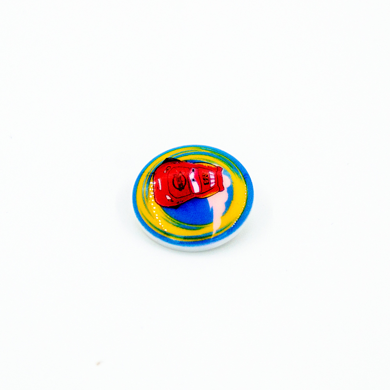 Bouton poussoir - Disney Cars bleu 25 mm