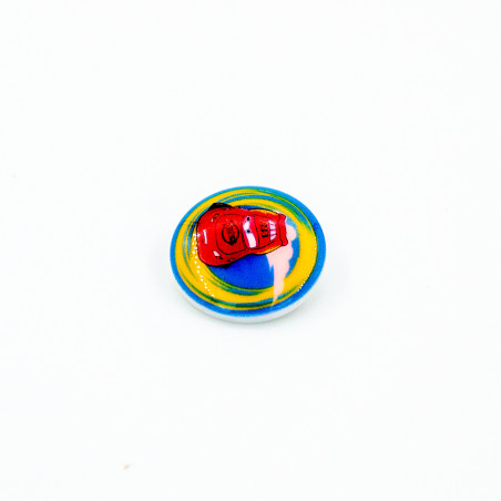 Buttonhole Button - Disney Cars Blue 25mm